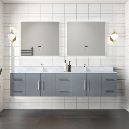 Lexora Geneva 84 in. Dark Grey Double Sink Bath Vanity