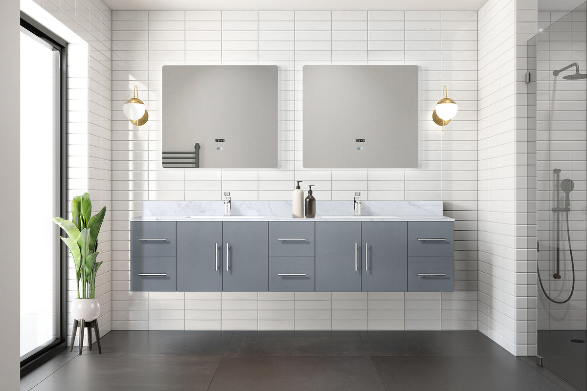 Lexora Geneva 84 in. Dark Grey Double Sink Bath Vanity