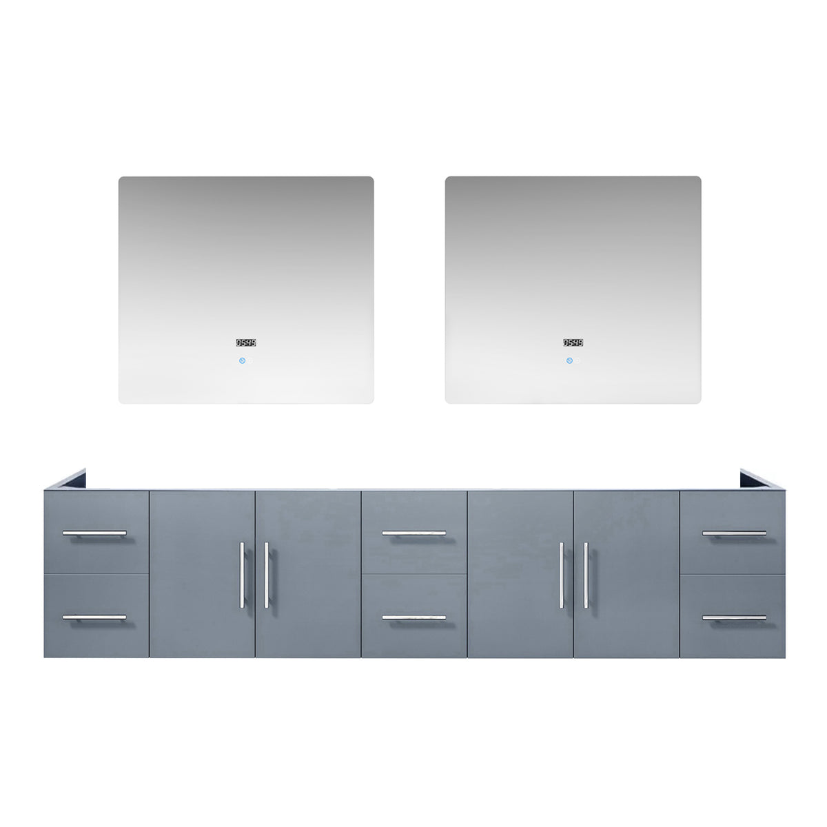 Lexora Geneva 84 in. Dark Grey Double Sink Bath Vanity