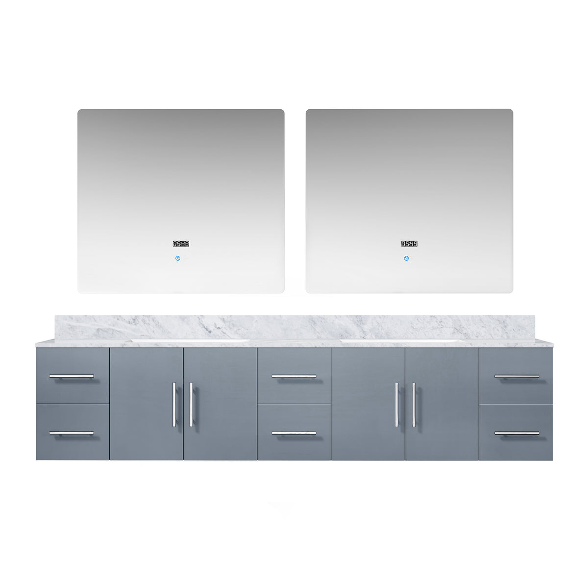 Lexora Geneva 84 in. Dark Grey Double Sink Bath Vanity