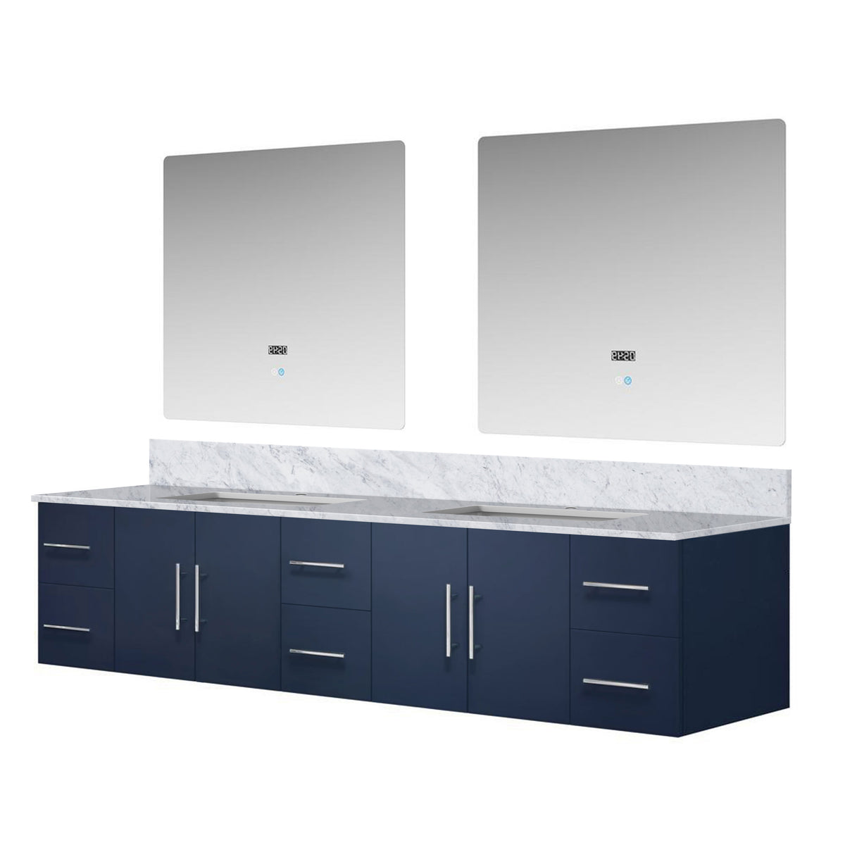 Lexora Geneva 84 in. Navy Blue Double Sink Bath Vanity