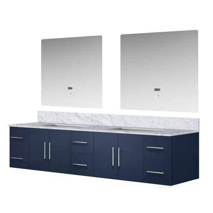 Lexora Geneva 84 in. Navy Blue Double Sink Bath Vanity