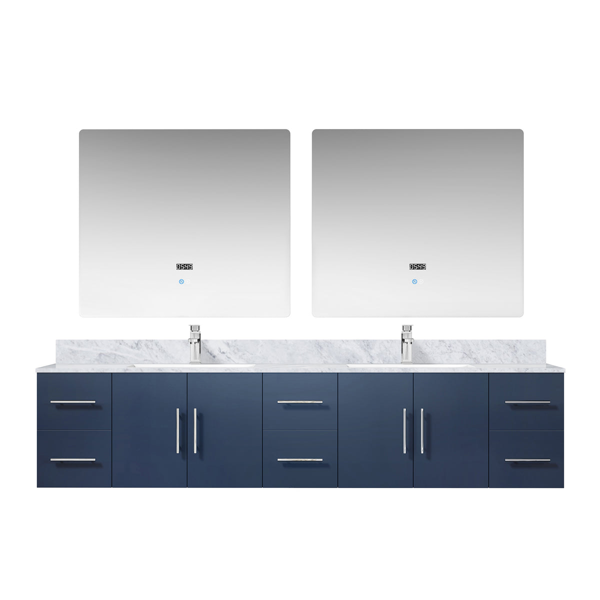 Lexora Geneva 84 in. Navy Blue Double Sink Bath Vanity