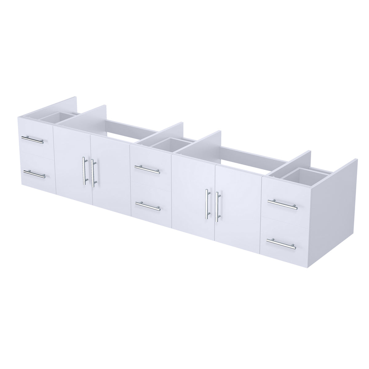 Lexora Geneva 84 in. Glossy White Double Sink Bath Vanity
