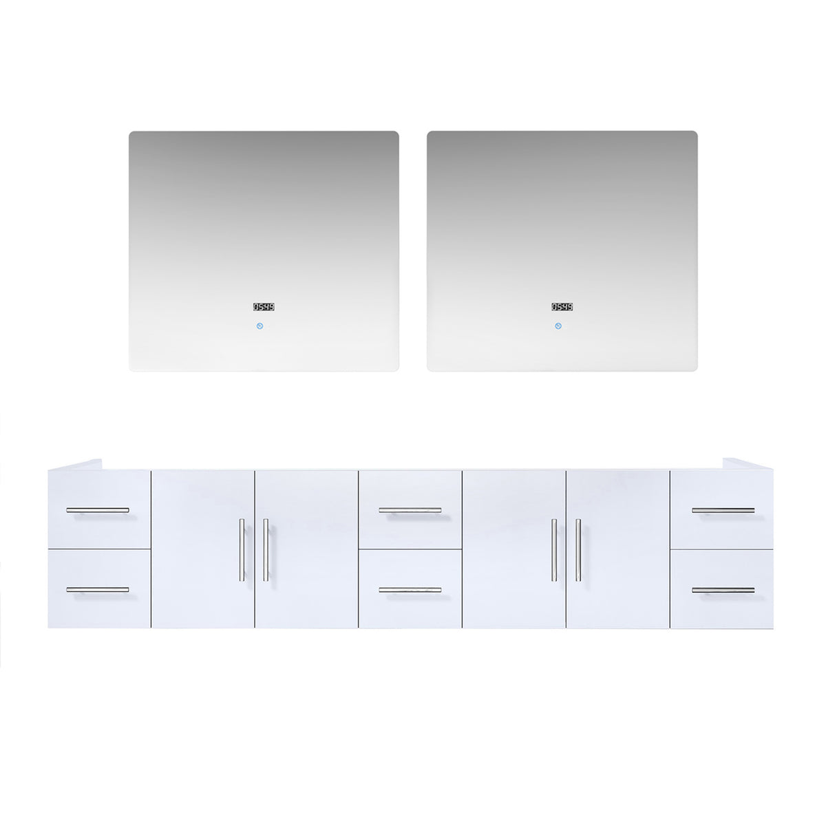 Lexora Geneva 84 in. Glossy White Double Sink Bath Vanity
