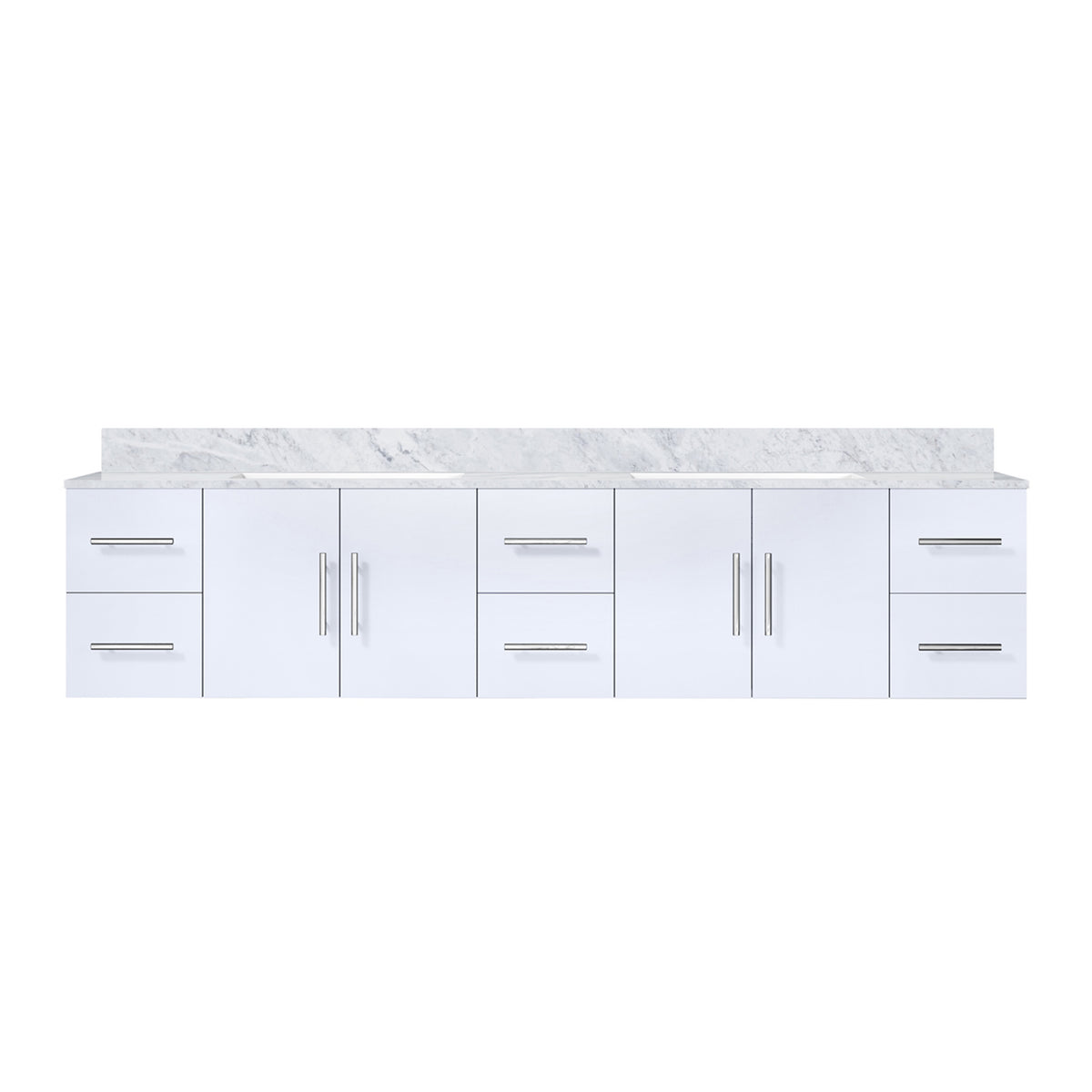 Lexora Geneva 84 in. Glossy White Double Sink Bath Vanity