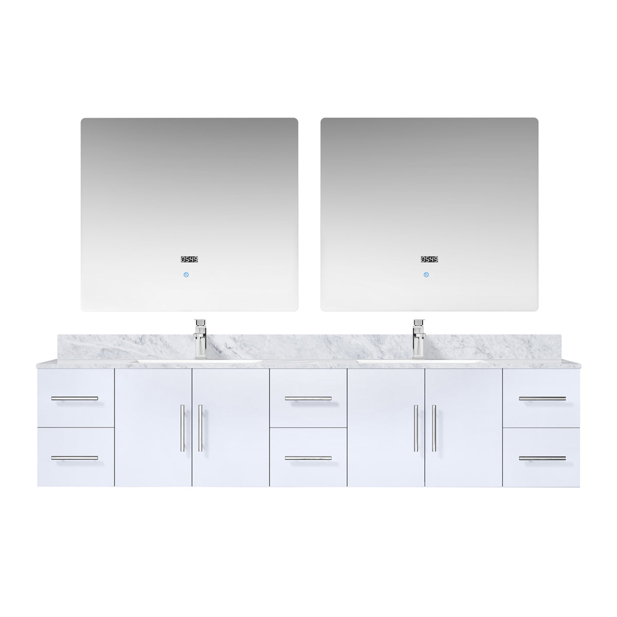 Lexora Geneva 84 in. Glossy White Double Sink Bath Vanity