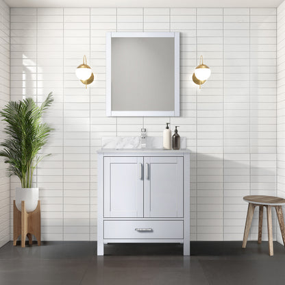 Lexora Jacques 30 in. White Single Sink Bath Vanity