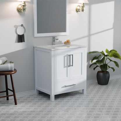 Lexora Jacques 30 in. White Single Sink Bath Vanity