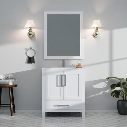 Lexora Jacques 30 in. White Single Sink Bath Vanity