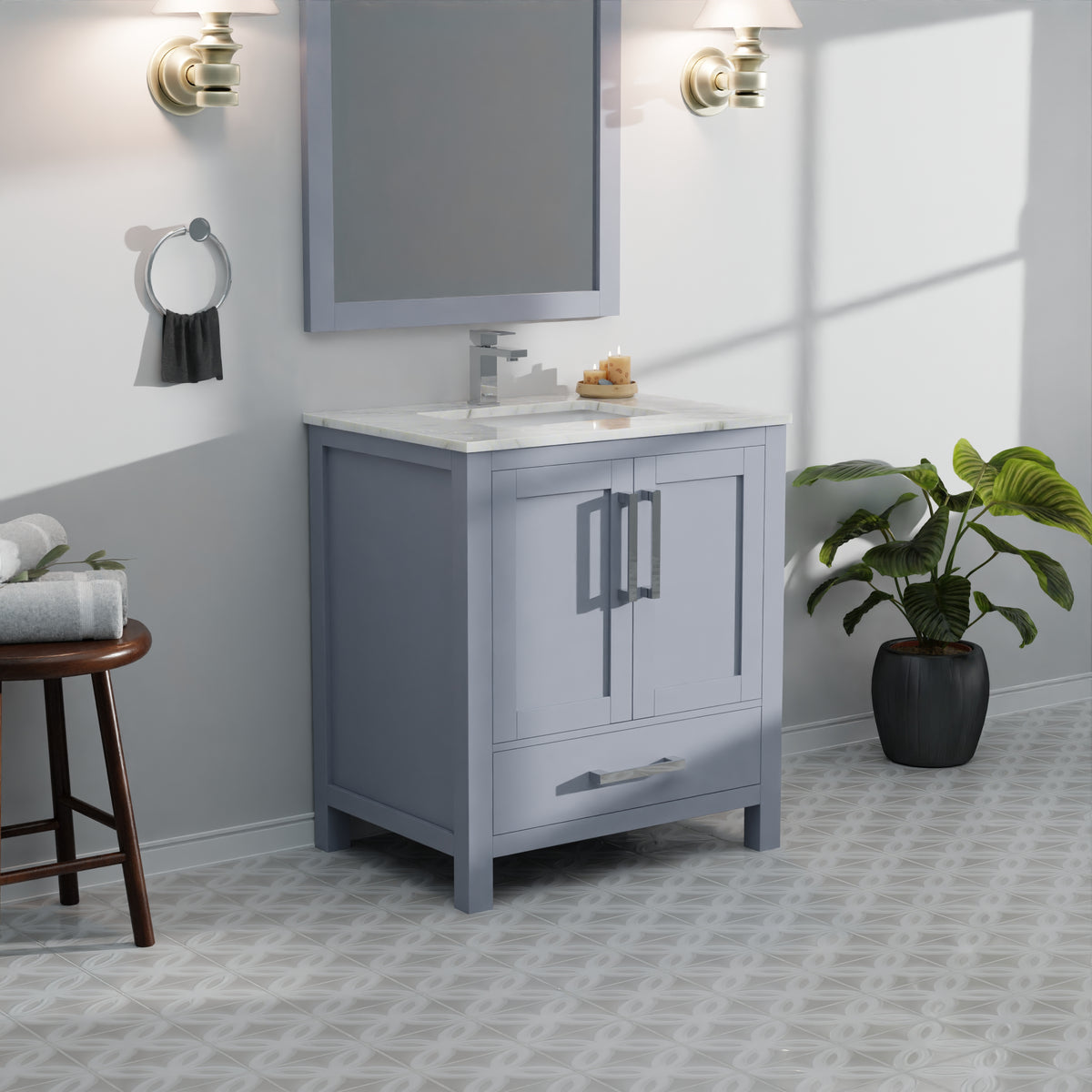 Lexora Jacques 30 in. Dark Grey Single Sink Bath Vanity