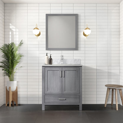 Lexora Jacques 30 in. Distressed Grey Single Sink Bath Vanity