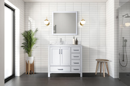 Lexora Jacques 36 in. White Single Sink Bath Vanity