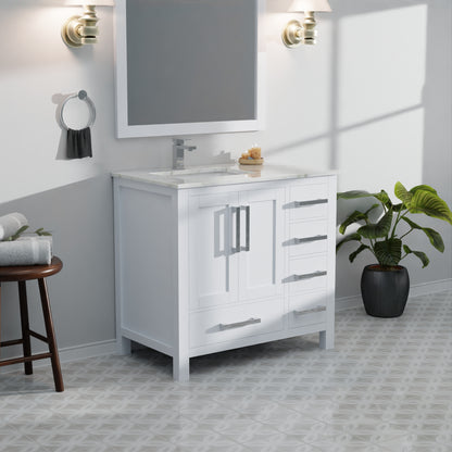 Lexora Jacques 36 in. White Single Sink Bath Vanity