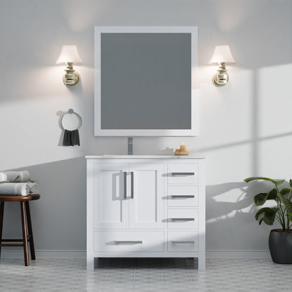 Lexora Jacques 36 in. White Single Sink Bath Vanity