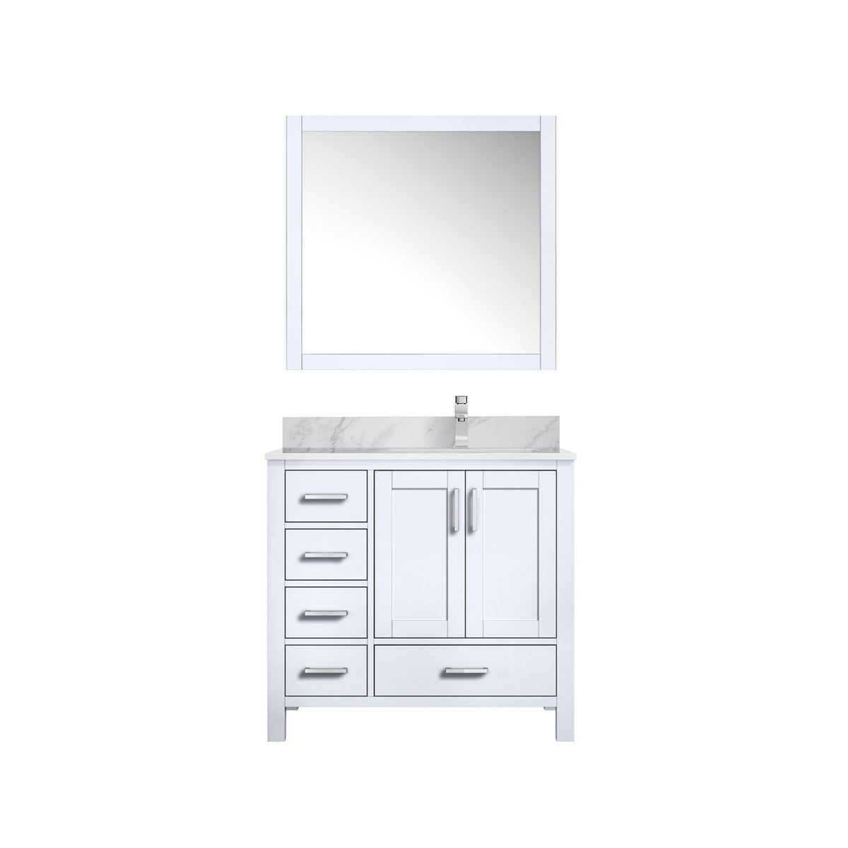 Lexora Jacques 36 in. White Single Sink Bath Vanity