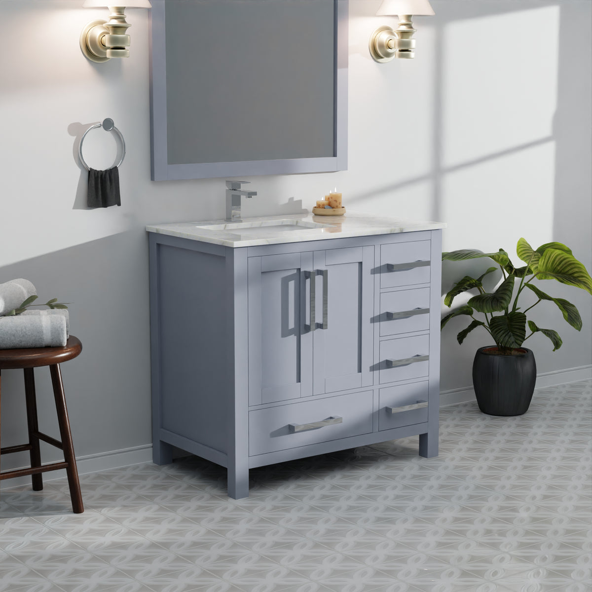 Lexora Jacques 36 in. Dark Grey Single Sink Bath Vanity
