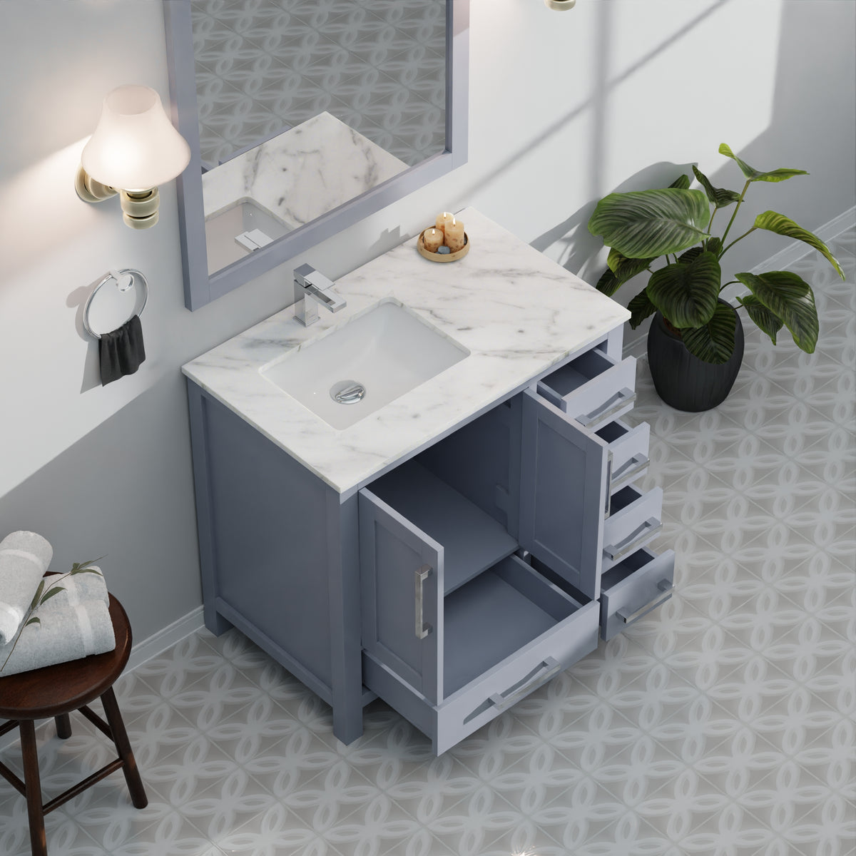 Lexora Jacques 36 in. Dark Grey Single Sink Bath Vanity