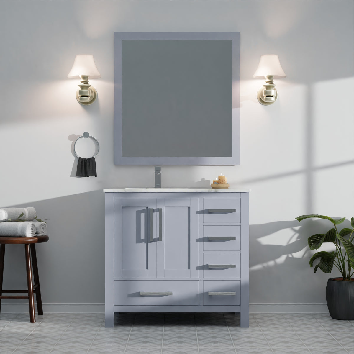 Lexora Jacques 36 in. Dark Grey Single Sink Bath Vanity