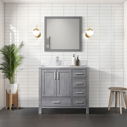 Lexora Jacques 36 in. Distressed Grey Single Sink Bath Vanity