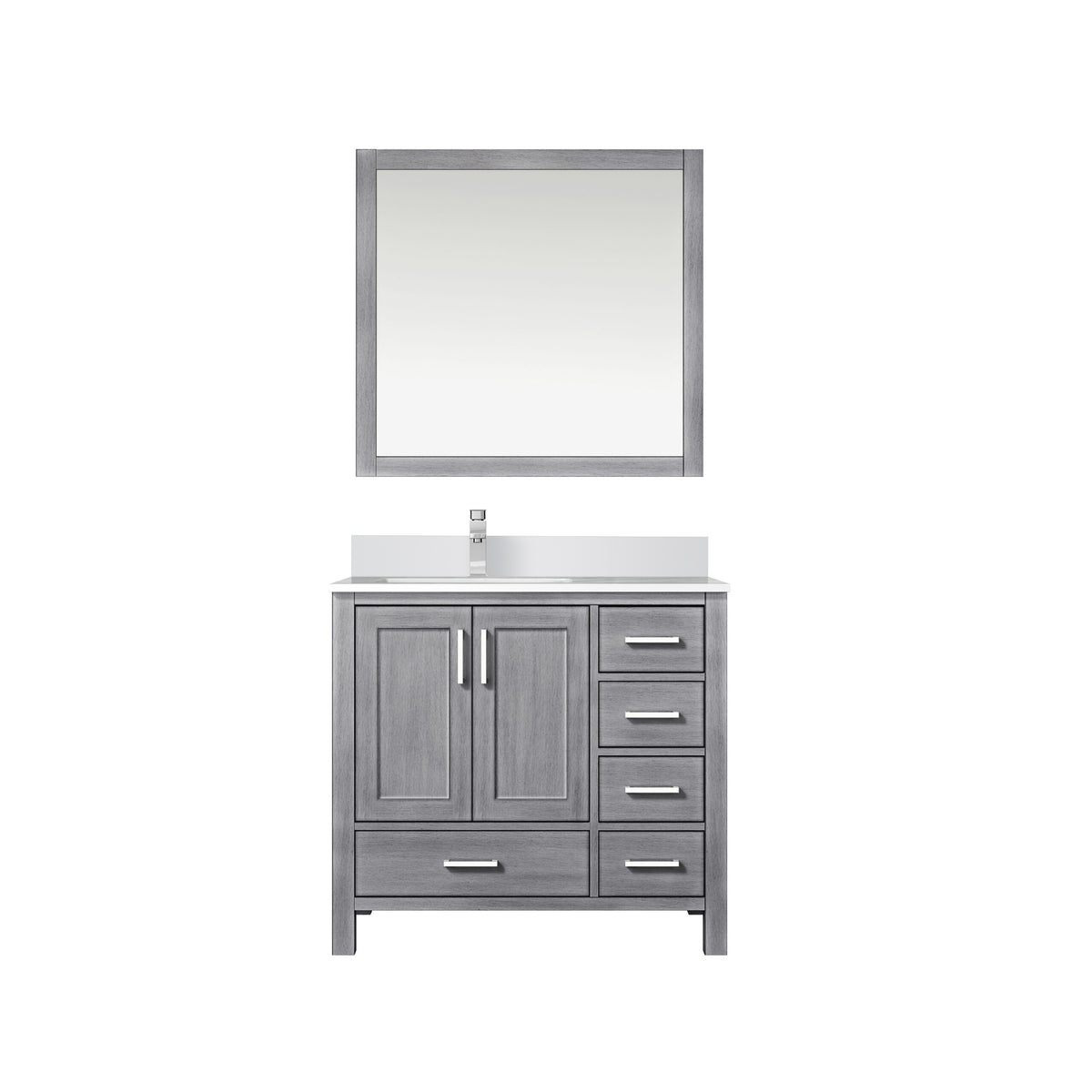 Lexora Jacques 36 in. Distressed Grey Single Sink Bath Vanity