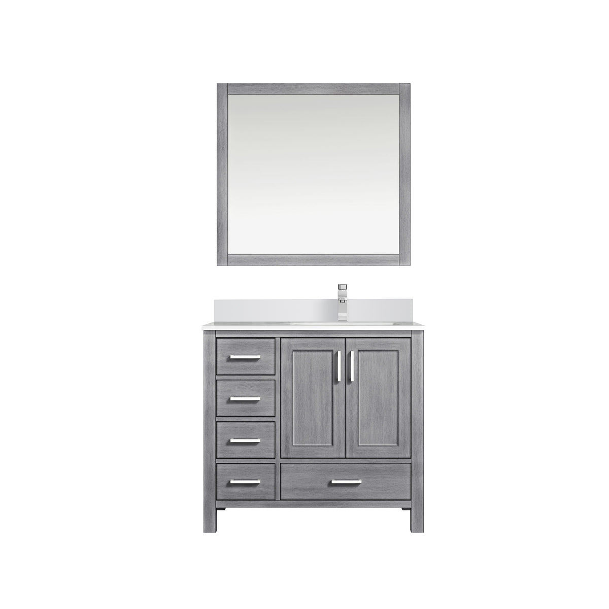 Lexora Jacques 36 in. Distressed Grey Single Sink Bath Vanity