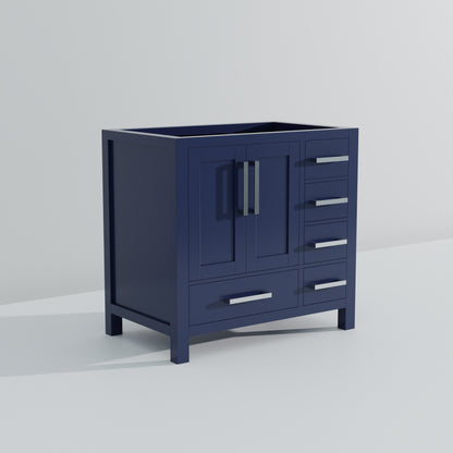 Lexora Jacques 36 in. Navy Blue Single Sink Bath Vanity