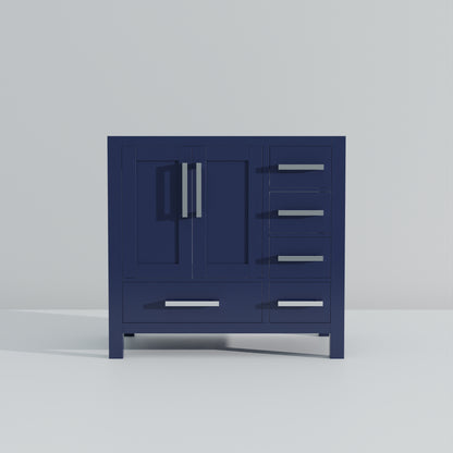 Lexora Jacques 36 in. Navy Blue Single Sink Bath Vanity