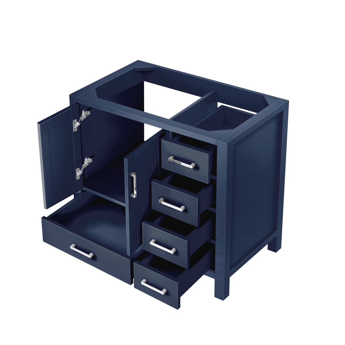 Lexora Jacques 36 in. Navy Blue Single Sink Bath Vanity