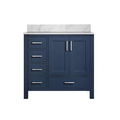 Lexora Jacques 36 in. Navy Blue Single Sink Bath Vanity