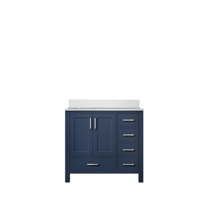 Lexora Jacques 36 in. Navy Blue Single Sink Bath Vanity