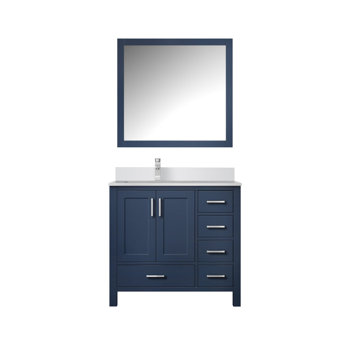 Lexora Jacques 36 in. Navy Blue Single Sink Bath Vanity