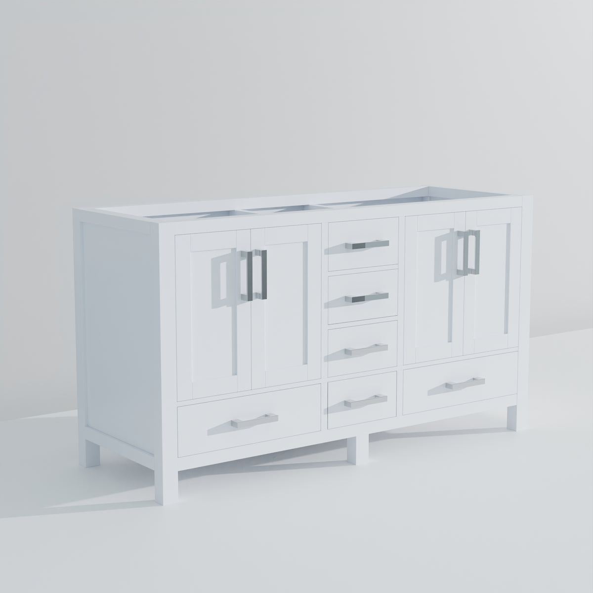 Lexora Jacques 60 in. White Double Sink Bath Vanity