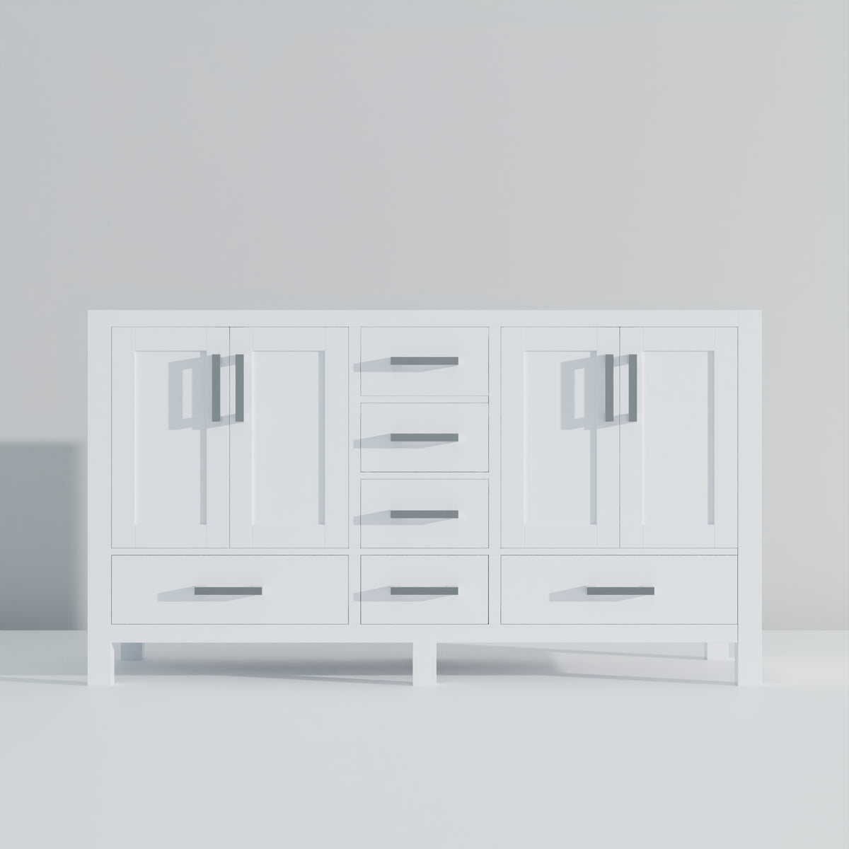 Lexora Jacques 60 in. White Double Sink Bath Vanity