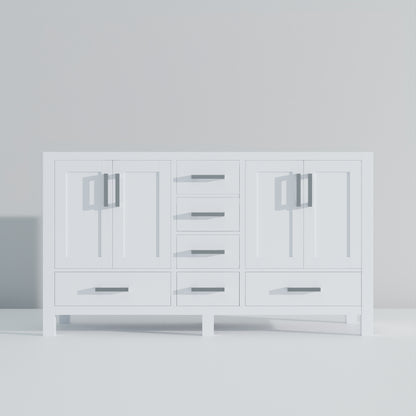 Lexora Jacques 60 in. White Double Sink Bath Vanity