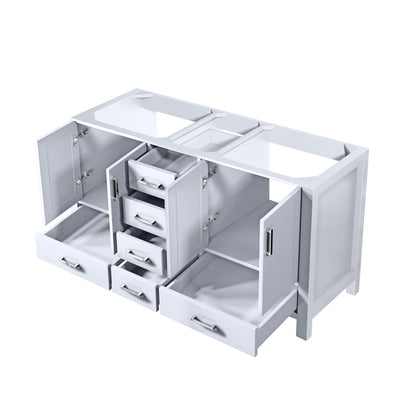 Lexora Jacques 60 in. White Double Sink Bath Vanity