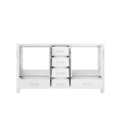Lexora Jacques 60 in. White Double Sink Bath Vanity