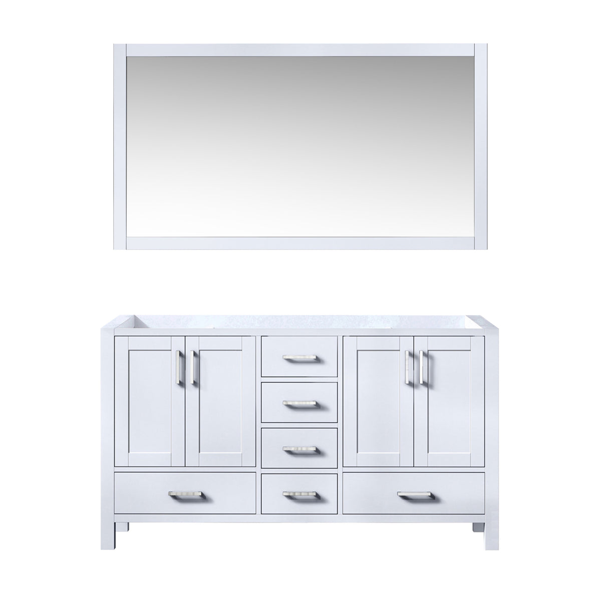 Lexora Jacques 60 in. White Double Sink Bath Vanity