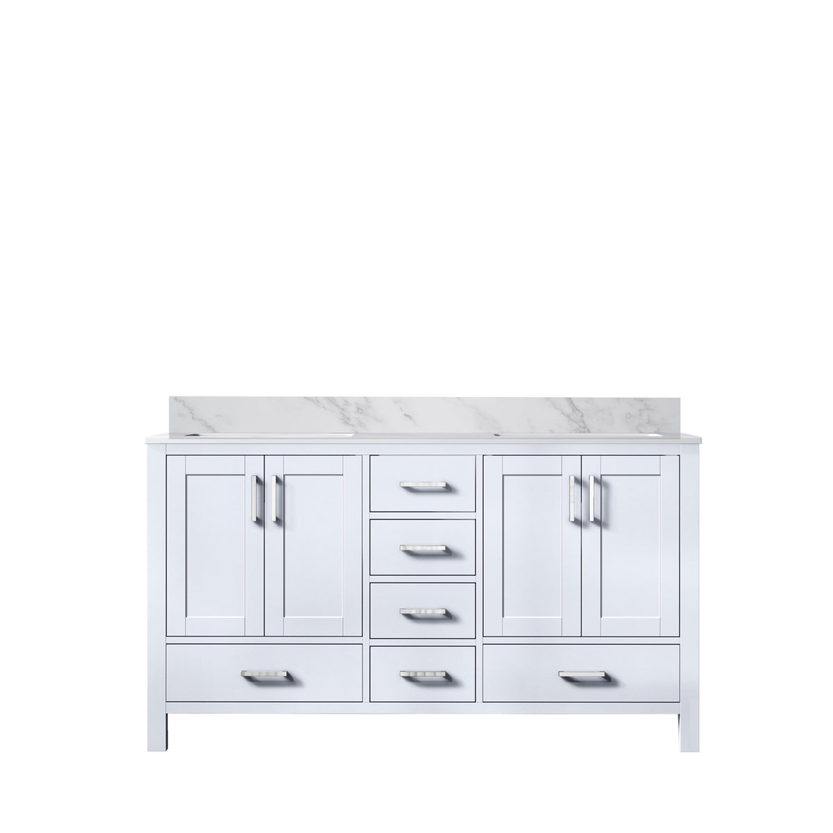 Lexora Jacques 60 in. White Double Sink Bath Vanity