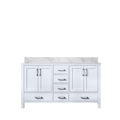 Lexora Jacques 60 in. White Double Sink Bath Vanity