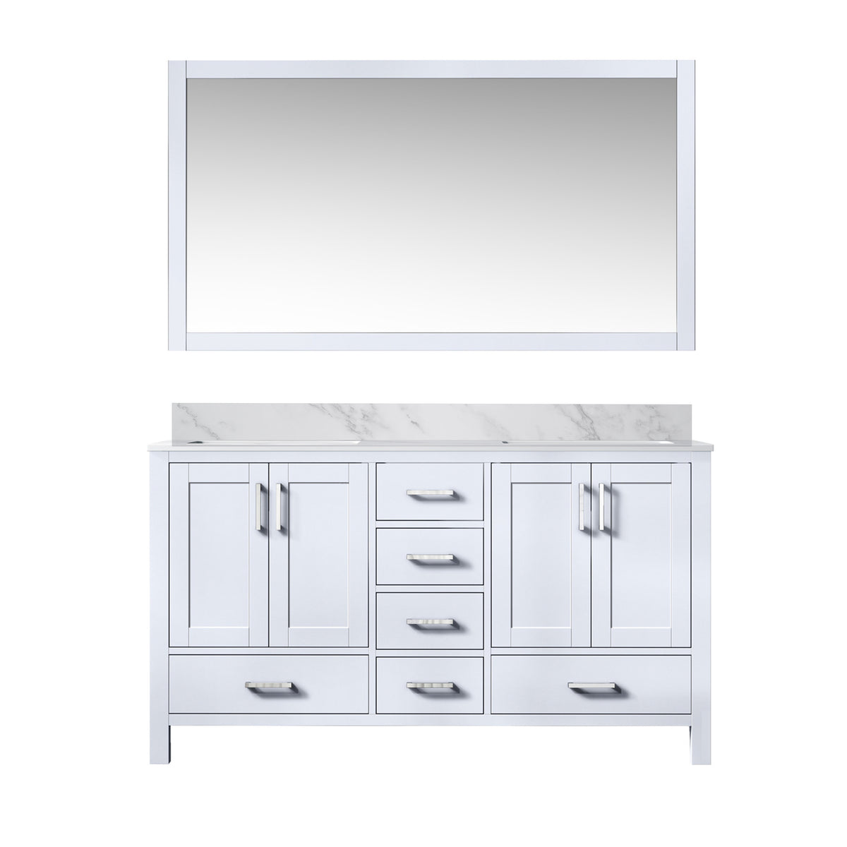 Lexora Jacques 60 in. White Double Sink Bath Vanity