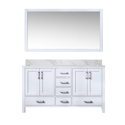 Lexora Jacques 60 in. White Double Sink Bath Vanity
