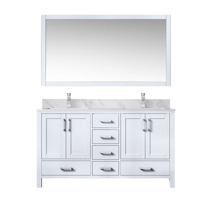 Lexora Jacques 60 in. White Double Sink Bath Vanity