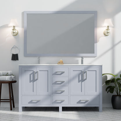 Lexora Jacques 60 in. Dark Grey Double Sink Bath Vanity