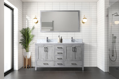 Lexora Jacques 60 in. Distressed Grey Double Sink Bath Vanity