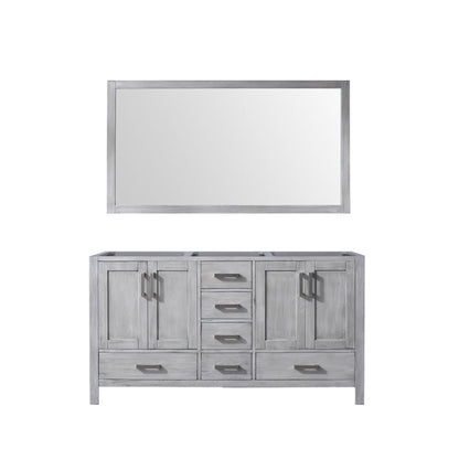 Lexora Jacques 60 in. Distressed Grey Double Sink Bath Vanity