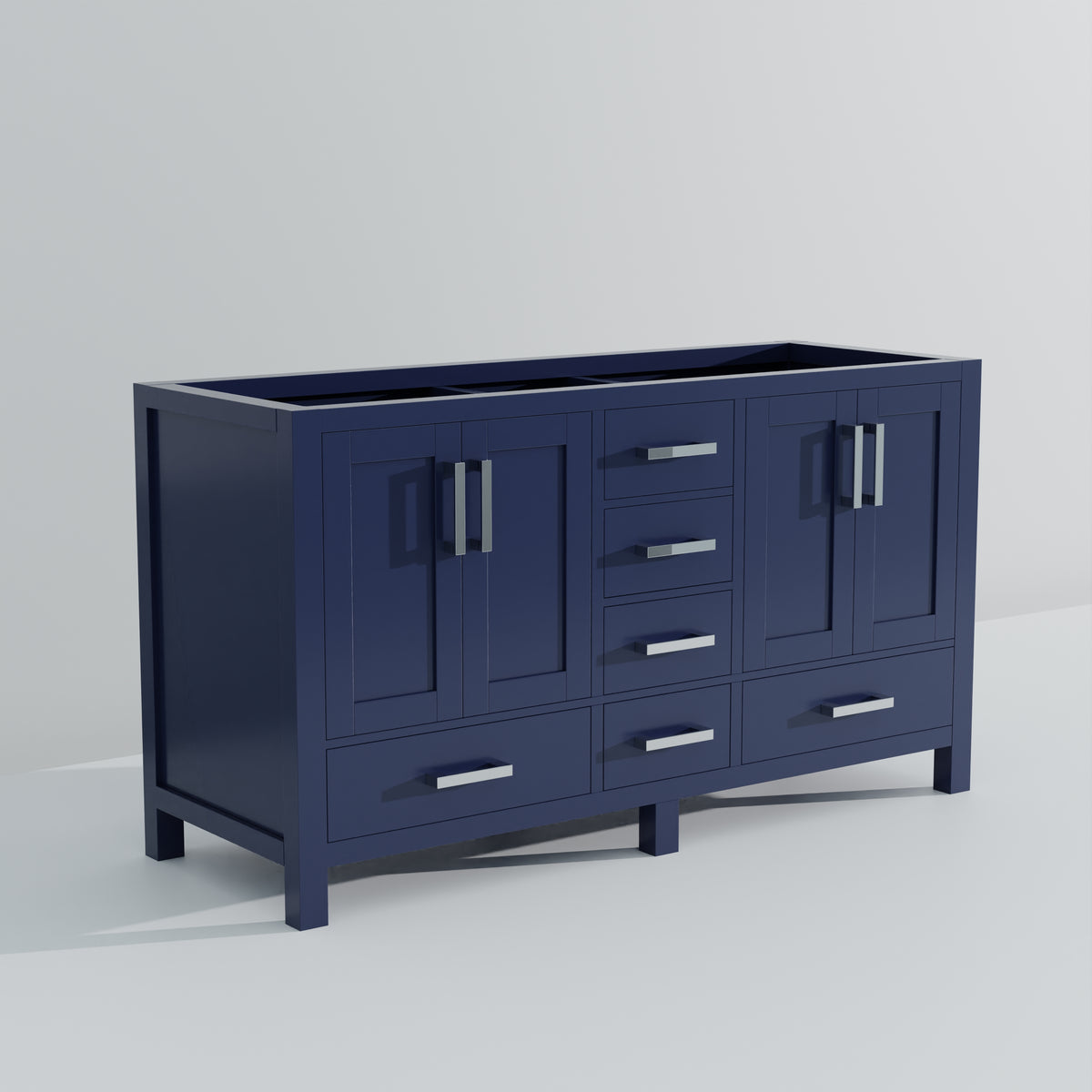 Lexora Jacques 60 in. Navy Blue Double Sink Bath Vanity