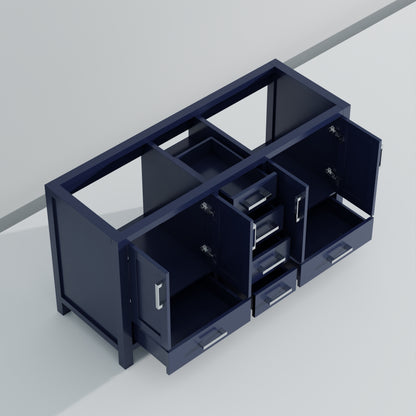 Lexora Jacques 60 in. Navy Blue Double Sink Bath Vanity