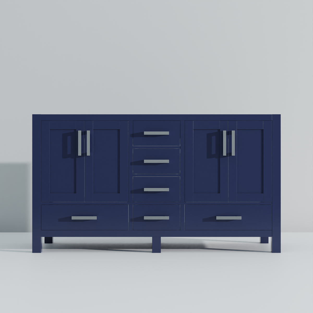 Lexora Jacques 60 in. Navy Blue Double Sink Bath Vanity