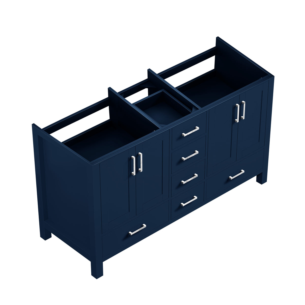 Lexora Jacques 60 in. Navy Blue Double Sink Bath Vanity
